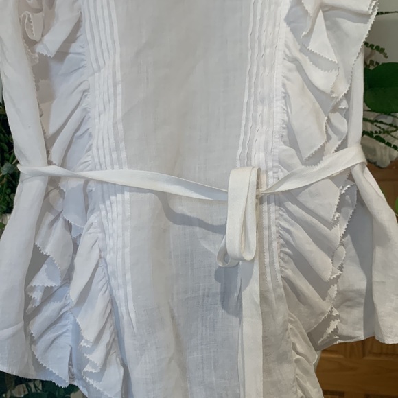 Doen Ruffled Cream Blouse - Picture 3 of 4